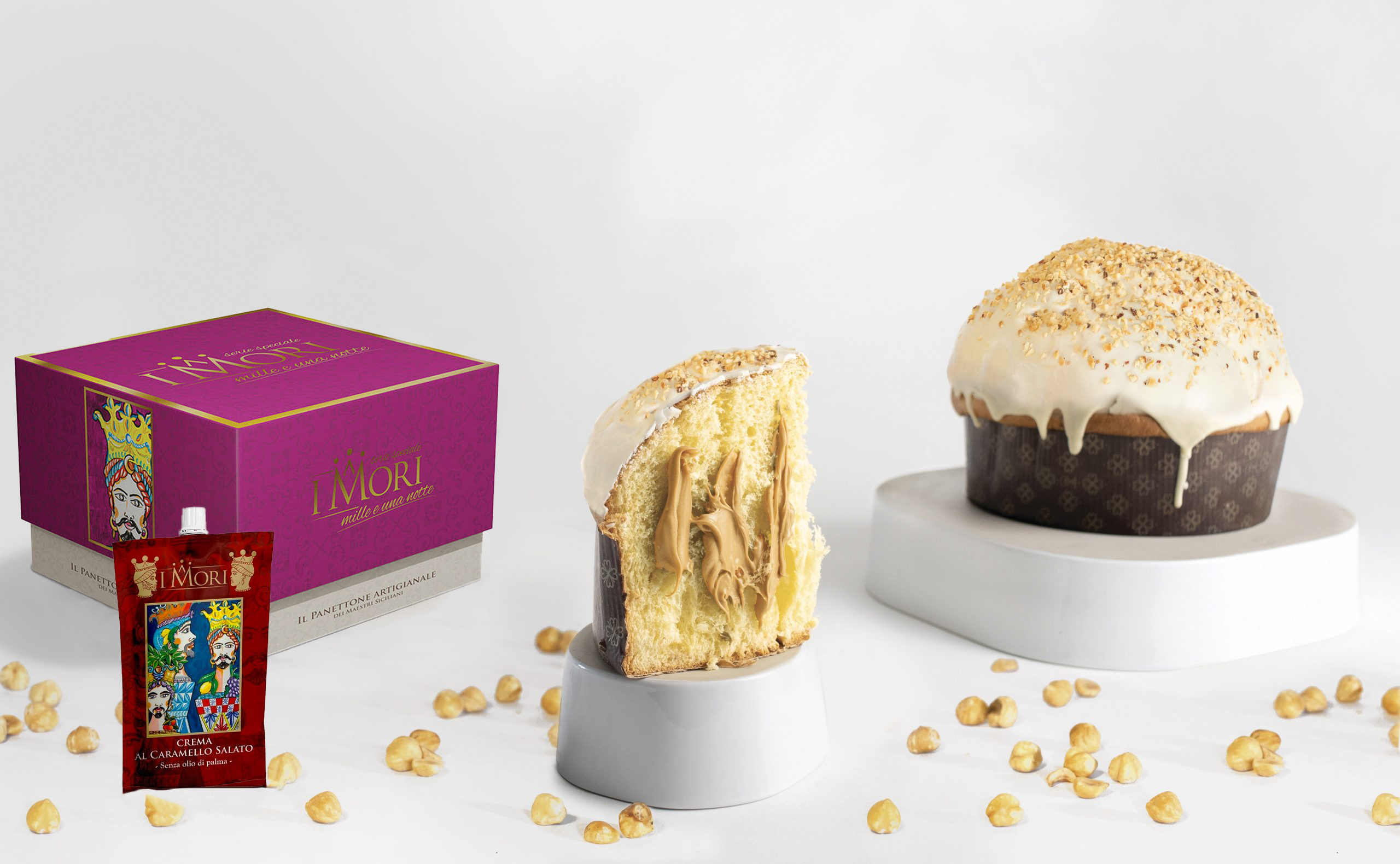 Panettone artigianale al Caramello Salato - Linea Mille e una notte